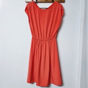 🍂 Mossimo Y2K 2000s orange ruched goddess dress women's S junior's M